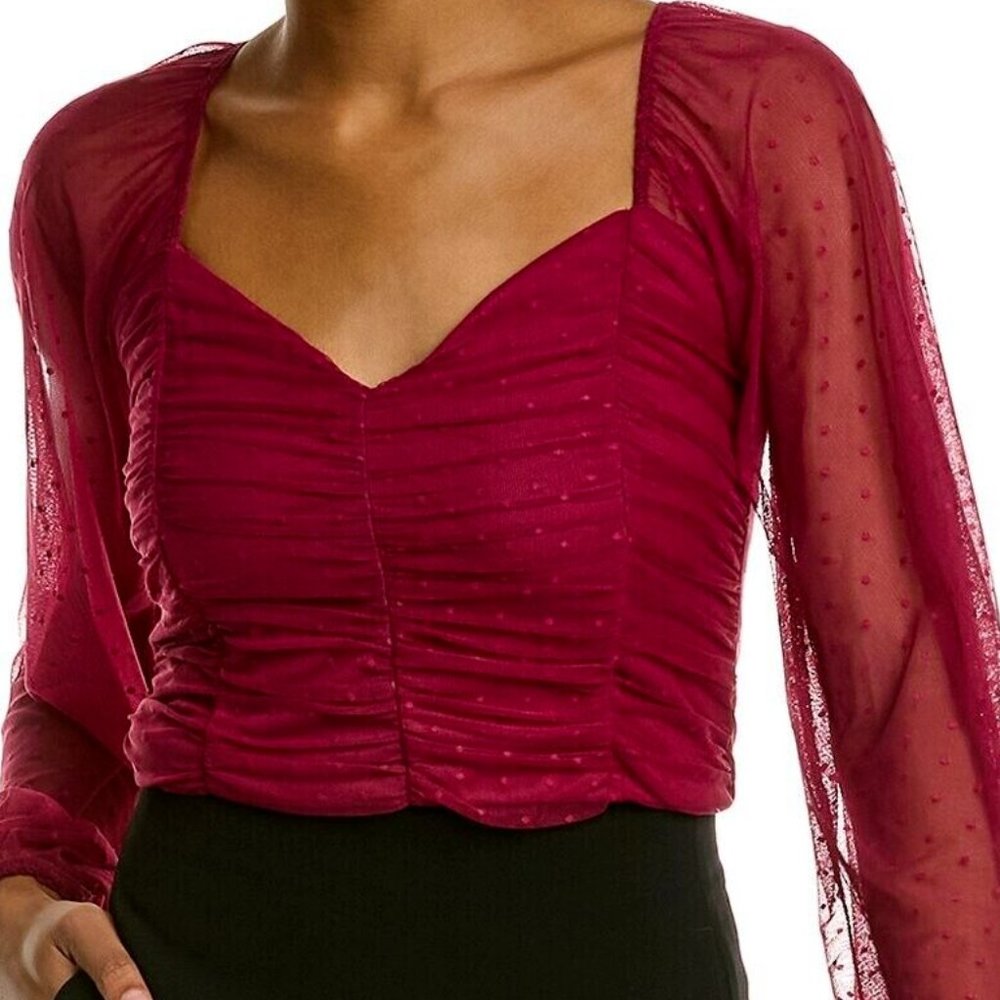 NWT $89.00 Socialite Ruched Mesh Crop Top Size: M